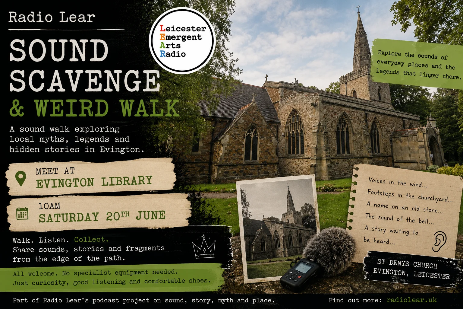 Listening For What Lingers – Join Radio Lear’s Sound Scavenge & Weird Walk